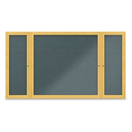 United Visual Products Indoor Enclosed Combo Board, 48"x36", Gold Frame/Black & Pumice UVCB4836G-BLACK-PUMICE